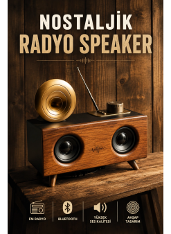 Nostaljik Görünümlü Bluetooth Bağlantılı Speaker