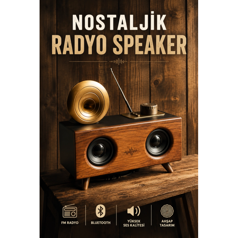 Nostaljik Görünümlü Bluetooth Bağlantılı Speaker Nostaljik Görünümlü Bluetooth Bağlantılı Speaker
