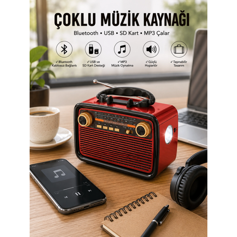 Nostaljik Radyo Bluetooth Bağlantılı Müzik Kutusu Ahşap Nostaljik Radyo Bluetooth Bağlantılı Müzik Kutusu Ahşap