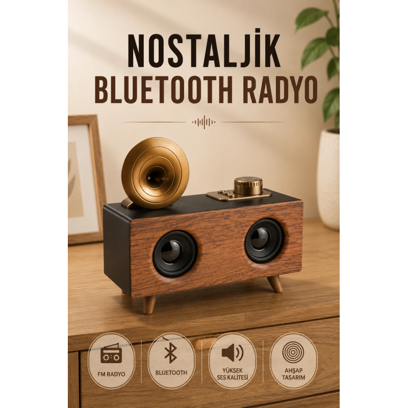 Nostaljik Radyo Bluetooth Bağlantılı Şarjlı Yüksek Ses Kaliteli Nostaljik Radyo Bluetooth Bağlantılı Şarjlı Yüksek Ses Kaliteli