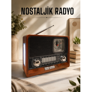 Nostaljik Radyo Usb,aux Ve Sd Kart Girişli Bluetooth Bağlantılı