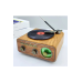 Nostaljik Tasarım Plak Çalar Görünümlü Radyolu Bluetooth Hoparlör Retro Müzik Plak Açık Kahverengi
