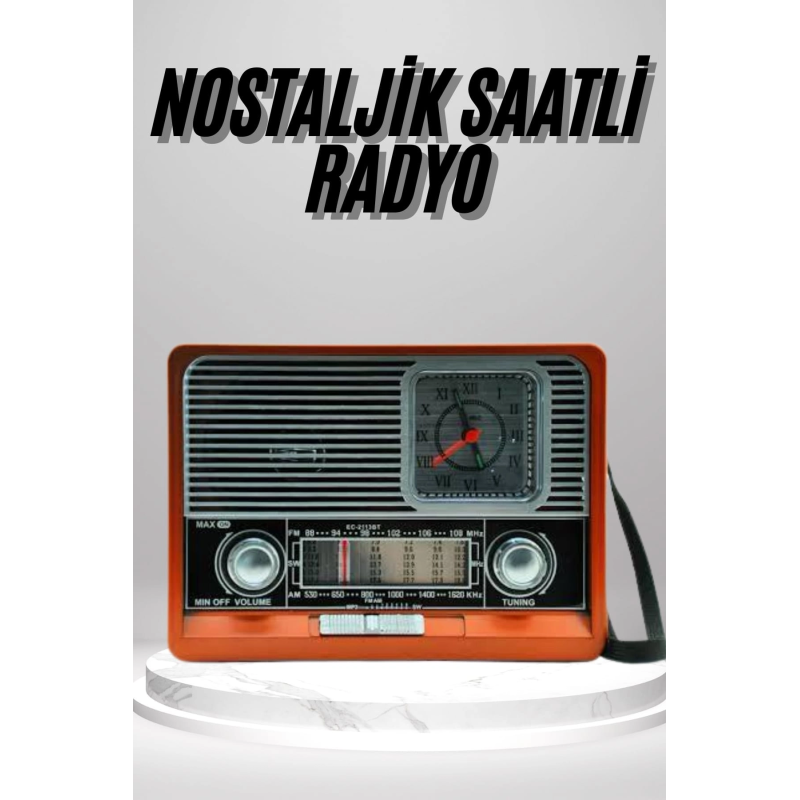 Nostaljik Vintage Radyo Taşınabilir Bluetooth Bağlantılı Hoparlör Radyo