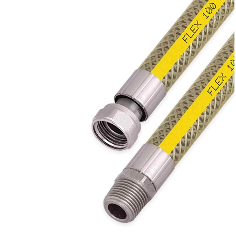 Ocak Fırın Doğalgaz Bağlantı Fleksi Extra Korumalı Hortum 1 Metre Ocak Fırın Doğalgaz Bağlantı Fleksi Extra Korumalı Hortum 1 Metre