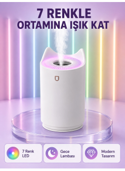 Oda Nemlendirici Led Işıklı Ultrasonik Buhar Makinesi Aroma Difüzör