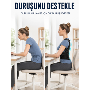 Omuz Sırt Bel Destek Korsesi Fileli Dik Duruş Ve Postür Destekleyici Korse
