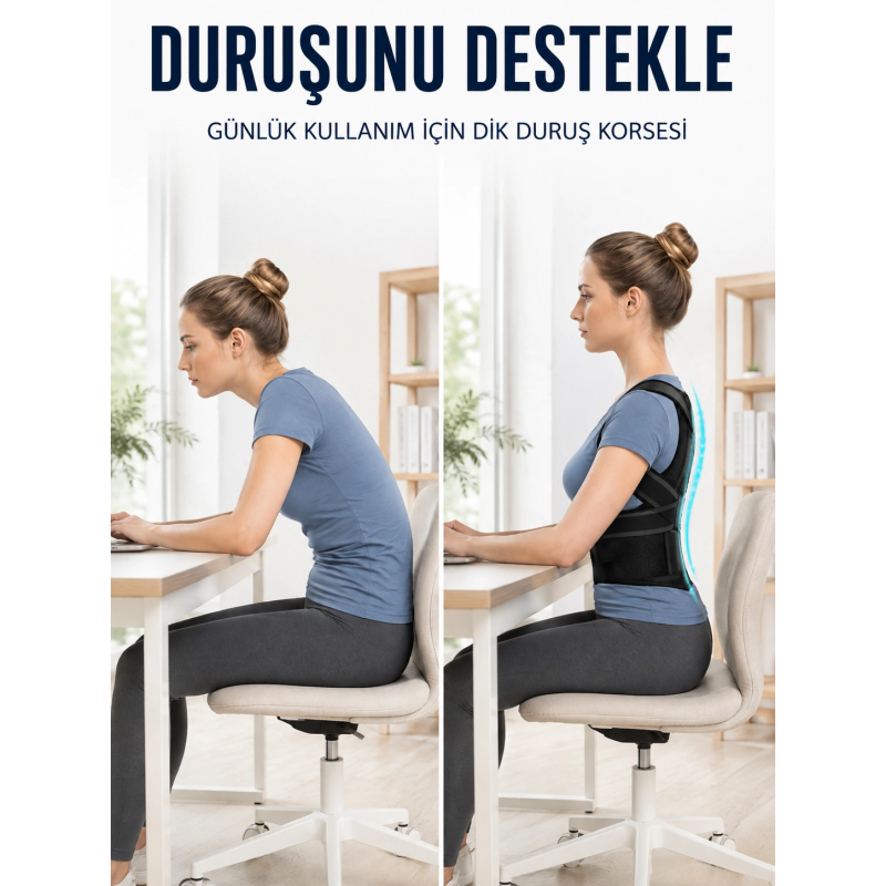 Omuz Sırt Bel Destek Korsesi Fileli Dik Duruş Ve Postür Destekleyici Korse Omuz Sırt Bel Destek Korsesi Fileli Dik Duruş Ve Postür Destekleyici Korse