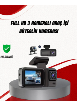 Ön Arka Ve İç Kamera Dashcam 360° Kapsamlı Full Hd Araç Güvenlik Sistemi
