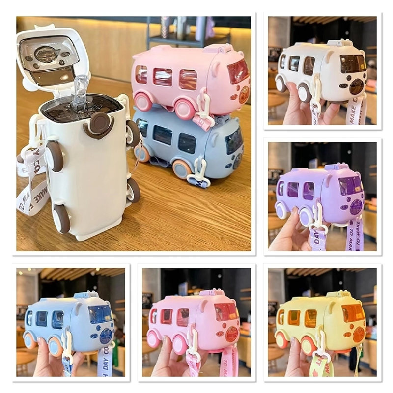 Otobüs Tasarımı Pipetli Su Matarası 500 Ml Alk4648 Otobüs Tasarımı Pipetli Su Matarası 500 Ml Alk4648