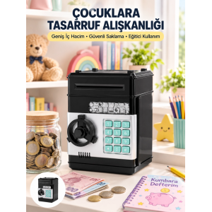 Otomatik Para Çeken Şifreli Atm Tasarımlı Kumbara
