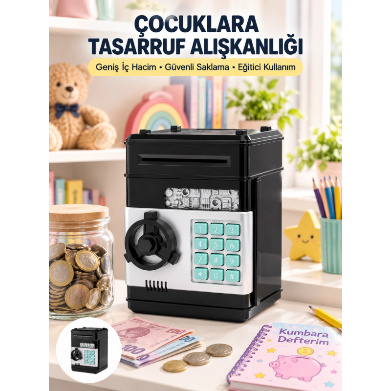 Otomatik Para Çeken Şifreli Atm Tasarımlı Kumbara Otomatik Para Çeken Şifreli Atm Tasarımlı Kumbara