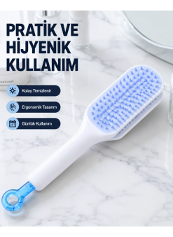 Otomatik Temizlemeli Saç Fırçası – Ergonomik Tasarım, Masaj Etkili, Elektriklenmeyi Önleyici