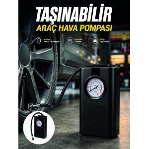 Otomobil Bisiklet Ve Motosiklet İçin Taşınabilir Lastik Hava Pompası