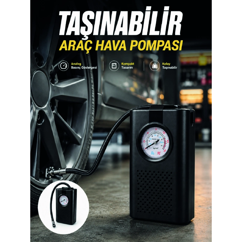 Otomobil Bisiklet Ve Motosiklet İçin Taşınabilir Lastik Hava Pompası Otomobil Bisiklet Ve Motosiklet İçin Taşınabilir Lastik Hava Pompası