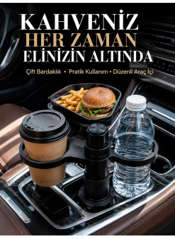 Otomobil İçin Çift Bardak Tutucu Ve Çok Amaçlı Organizer