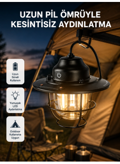 Outdoor Retro Kamp Işığı Uzun Ömürlü Pil Taşınabilir Suya Dayanıklı