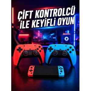 Oyun Konsolu Kablosuz Kontrolcülü Retro Oyun Eğlence Sistemi