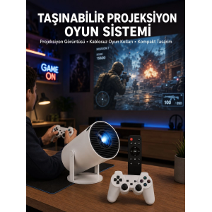 Oyun Konsolu Uyumlu Kablosuz Projeksiyon Cihazı Ev Sinema Deneyimi Yeni Nesil