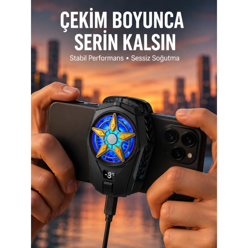 Oyunlar İçin Telefon Soğutucu – 65-85 Mm Uyumlu, Dijital Ekranlı Yeni Nesil Oyunlar İçin Telefon Soğutucu – 65-85 Mm Uyumlu, Dijital Ekranlı Yeni Nesil