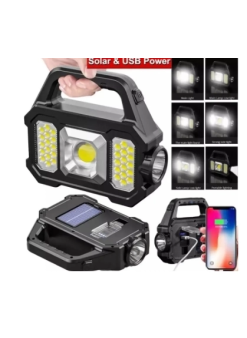 P-880a Solar Powerbanklı Şarjlı Taşınabilir Güçlü Fener