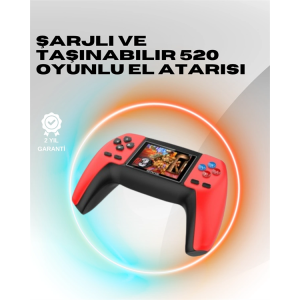 P5 Mini Retro Oyun Konsolu – Tak-çalıştır, 520 Hazır Oyun, Portatif Kullanım