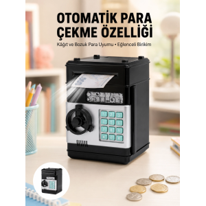 Para Kasası Görünümlü Elektronik Şifreli Kumbara