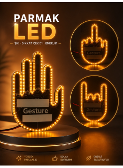 Parmak Led Amber Renkli Işık