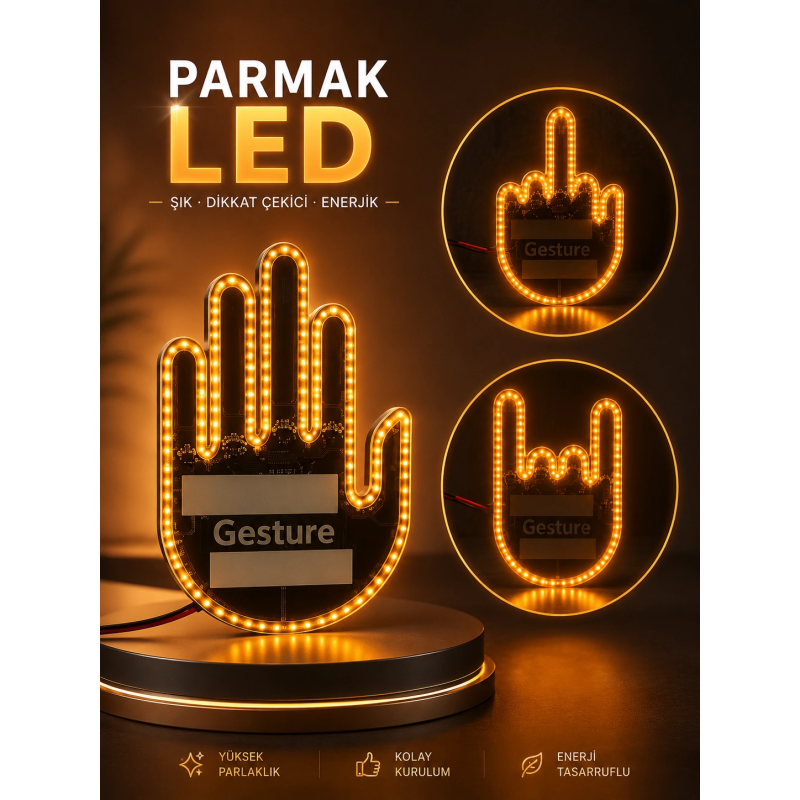 Parmak Led Amber Renkli Işık Parmak Led Amber Renkli Işık