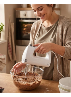 Paslanmaz Çelik Çırpıcılı El Mikseri 250w Çok Kademeli Mutfak Mikseri