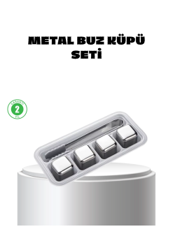 Paslanmaz Çelik Metal Buz Küpü Seti Sulandırmadan Soğutma Ve Klips Dahil
