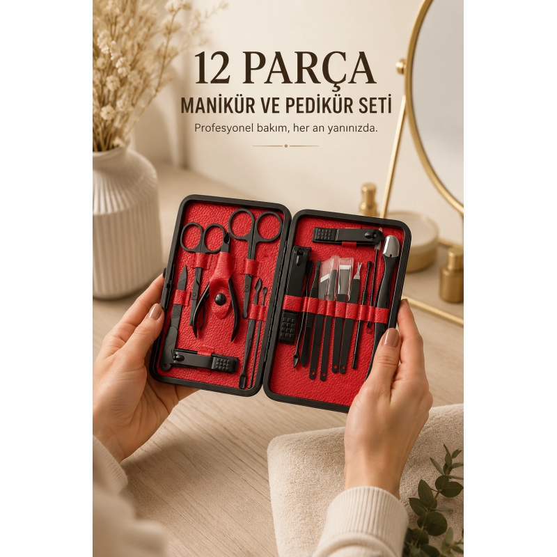 Paslanmaz Çelik Uçlu 17 Parça Profesyonel Manikür Ve Pedikür Seti Paslanmaz Çelik Uçlu 17 Parça Profesyonel Manikür Ve Pedikür Seti