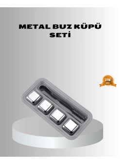 Paslanmaz Metal Buz Küpleri Seti Klipsli Sulandırmadan Soğutma Özellikli
