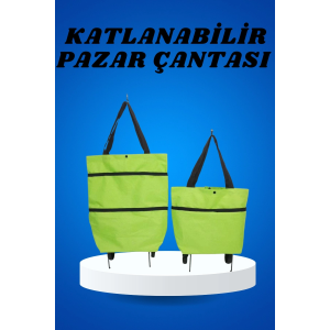 Pazar Arabası Ve Alışveriş Çantası Çift Yönlü Kolay Tekerlekli Taşınabilir