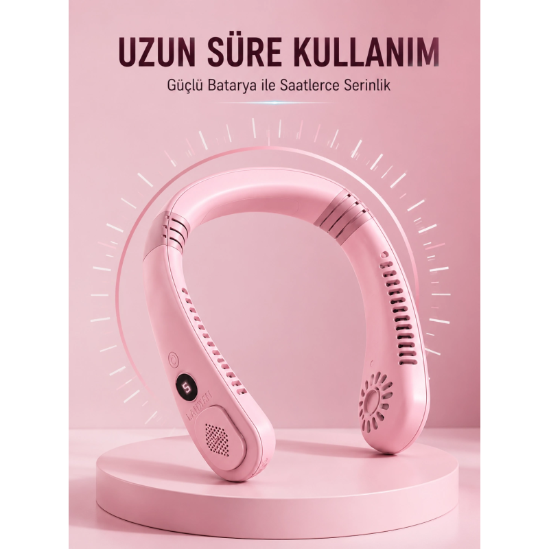 Pembe Boyun Fanı Sessiz Çalışan Usb Şarjlı Taşınabilir Kişisel Serinletici Pembe Boyun Fanı Sessiz Çalışan Usb Şarjlı Taşınabilir Kişisel Serinletici
