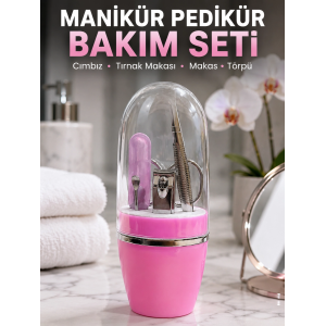 Pembe Tırnak Bakım Seti Cımbız Makas Tırnak Makası Ve Törpü İçeren Kit
