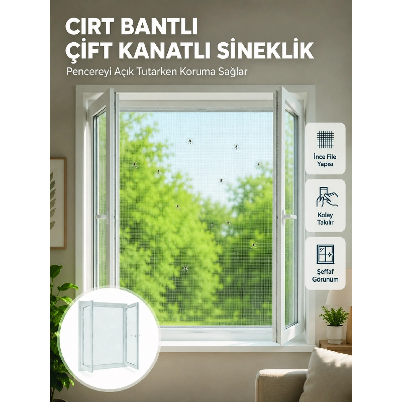 Pencere Ve Balkon İçin Çift Kanatlı Sinek Koruma Sinekliği Pencere Ve Balkon İçin Çift Kanatlı Sinek Koruma Sinekliği