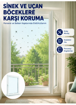 Pencere Ve Balkon İçin Tek Kanatlı Kolay Takılan Sineklik