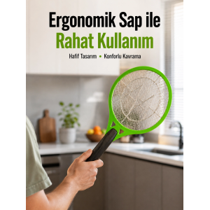 Pil İle Çalışan Elektrikli Sivrisinek Raketi | Kimyasal İçermeyen Hijyenik Çözüm Yeni Nesil