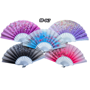 Plastik Kumaş Yelpaze 12li Karışık Ob-047