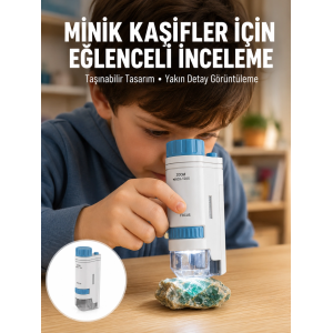 Pmma Optik Lensli Kompakt Taşınabilir Mikroskop Yeni Nesil