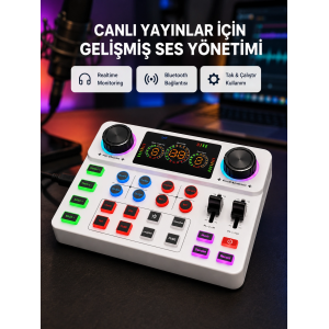Podcast Karaoke Ve Sosyal Medya Yayınları İçin Ses Kartı