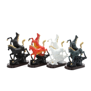 Polyester 2'li Şahlanmış At Figürü Alk1626