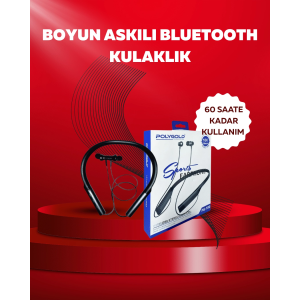 Polygold Pg-100 Bluetooth 5.0 Boyun Bantlı Kulaklık – 50 Saat Konuşma Süresi, Type-c Şarj