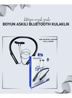 Polygold Pg-100 Boyun Askılı Kablosuz Kulaklık – 200 Saat Bekleme Süresi, Stereo Ses, Mikrofonlu