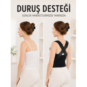 Postür Dik Duruş Korsesi Sırt Destekli Ayarlanabilir Lastikli Bel Korsesi