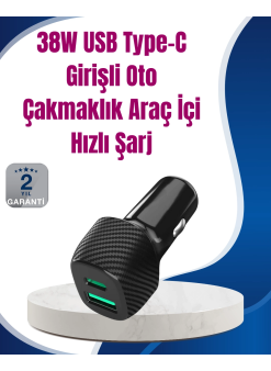 Power Delivery Destekli 38w Araç Tipi Hızlı Şarj Cihazı