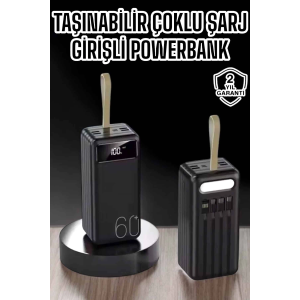 Powerbank 60.000 Mah 4 Portlu Uzun Şarj Süreli Dijital Göstergeli