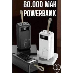 Powerbank 60.000 Mah Dijital Göstergeli 4 Portlu Taşınabilir