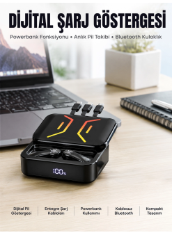 Powerbank Bluetooth Kulaklık  Kulaklığı Yüksek Ses Kaliteli Yeni Nesil