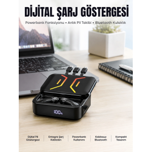 Powerbank Bluetooth Kulaklık  Kulaklığı Yüksek Ses Kaliteli Yeni Nesil